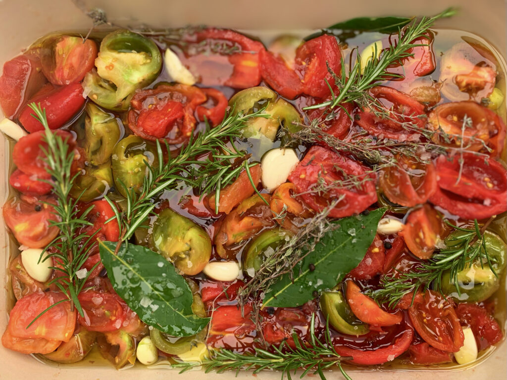 Tomato confit, a store cupboard preserve from the Puglia Kitchen that we can use as a pasta sauce. Photo by the Puglia Guys. 