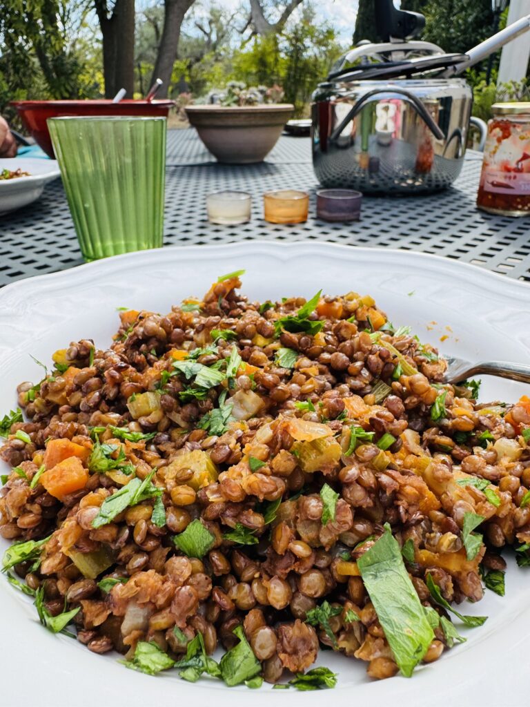 Puglia lentils cooked to bring good fortune. The Puglia Kitchen recipe by the Puglia Guys.