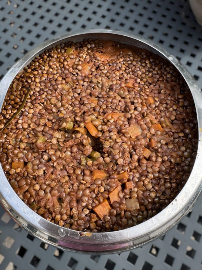 Puglia lentils cooked to bring good fortune. The Puglia Kitchen recipe by the Puglia Guys.