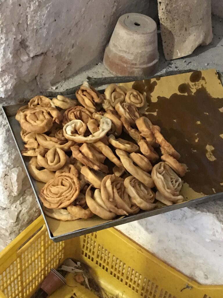 Fried cartellate resting before decorating. Photo by the Puglia Guys, Puglia ambassadors. PugliaGuys.com