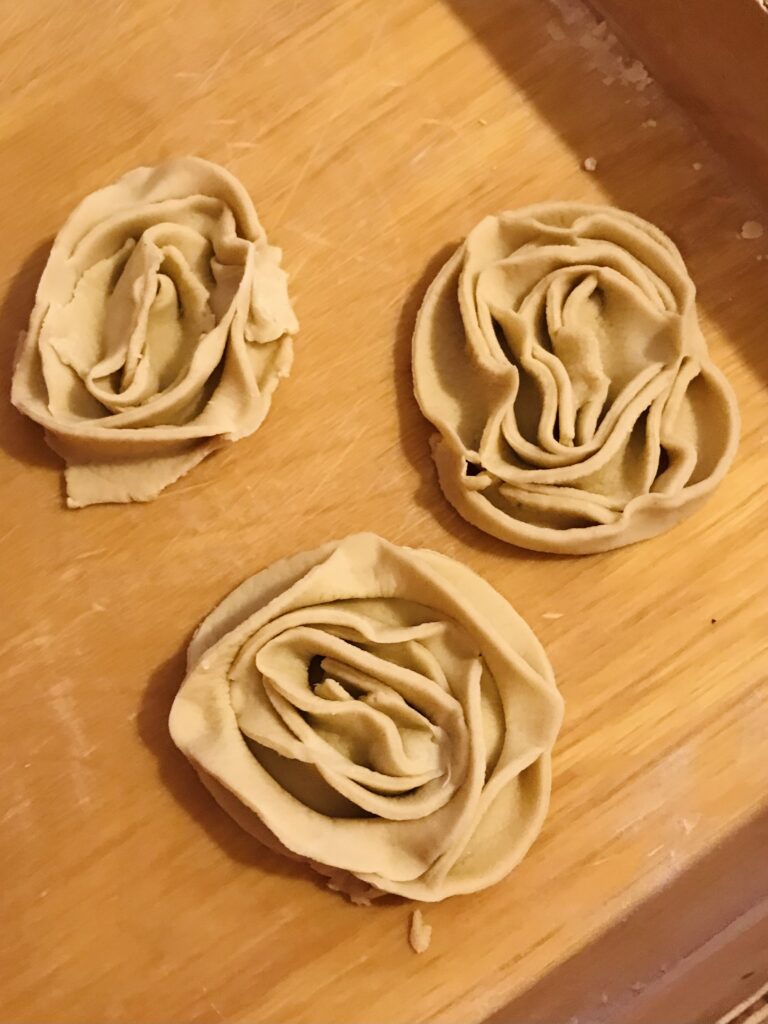 Leaving the shaped cartellate dough to dry. Photo by the Puglia Guys. Puglia ambassadors. PugliaGuys.com