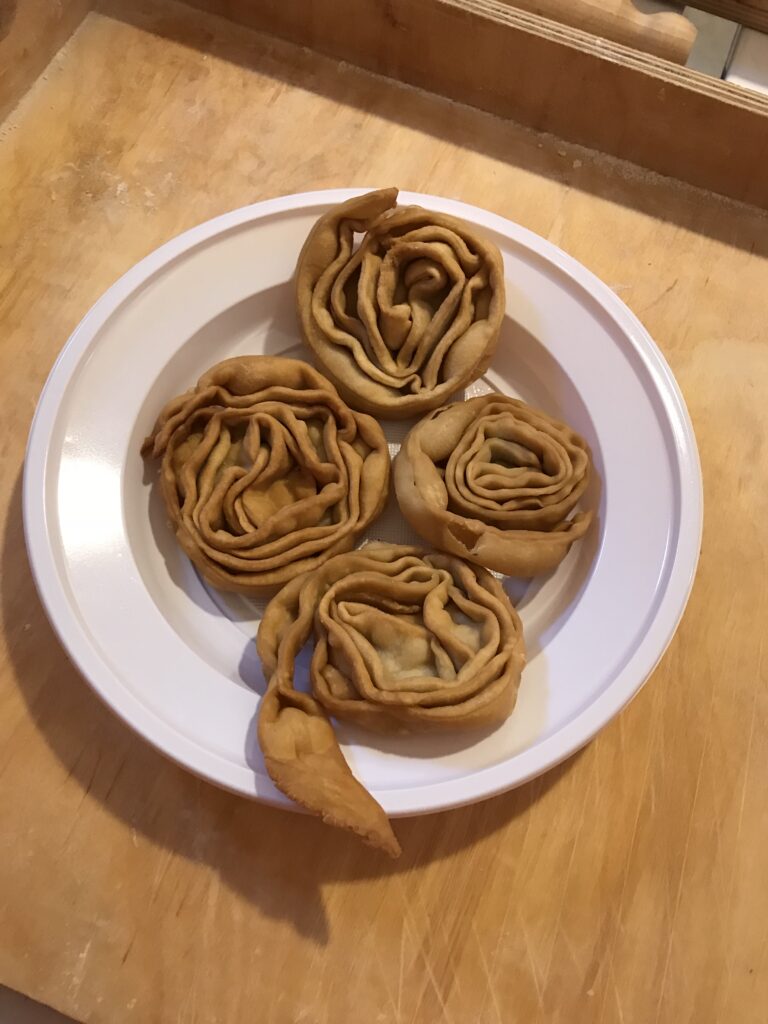 Fried cartellate resting before decorating. Photo by the Puglia Guys, Puglia ambassadors. PugliaGuys.com